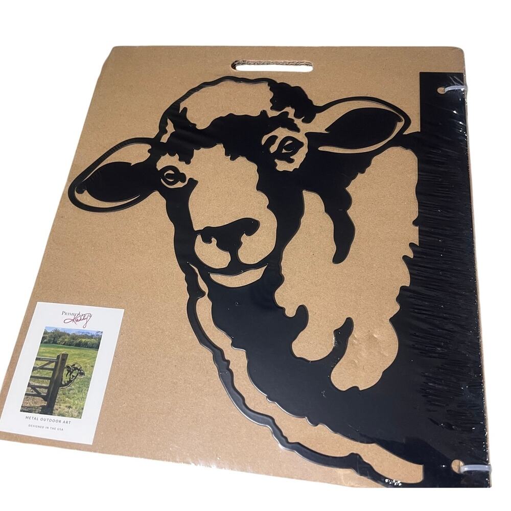Primitives by Kathy "Sheep" Metal Outdoor Art for Fence Post/Other 11x11" NWT